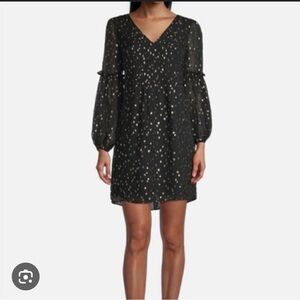 Lilly Pulitzer Cleme Silk Dress Onyx and Metallic gold, size 2